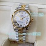 Swiss replica A+ Rolex Datejust White Roman Dial 31mm Two-tone Jubilee Bracelet 